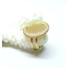 Support de Bague Ovale ARTY 10 par 14mm, anneau double, Acier Inoxydable 304 finition Doré, placage PVD