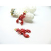 Pendentifs Homard Rouge 3D 25mm – Métal Doré
