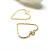 Pendentifs Coeur martelé 16mm, laiton finition Doré  à l'or fin 18K