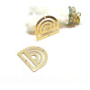 Connecteur Art Deco , Demi Cercle, Arc en Ciel 20 mm, Acier Inoxydable, finition Doré à l'or fin 18K