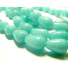 Perles intercalaire, jade teinté, forme géométrique, cônes 10 par 14mm, coloris Bleu Clair