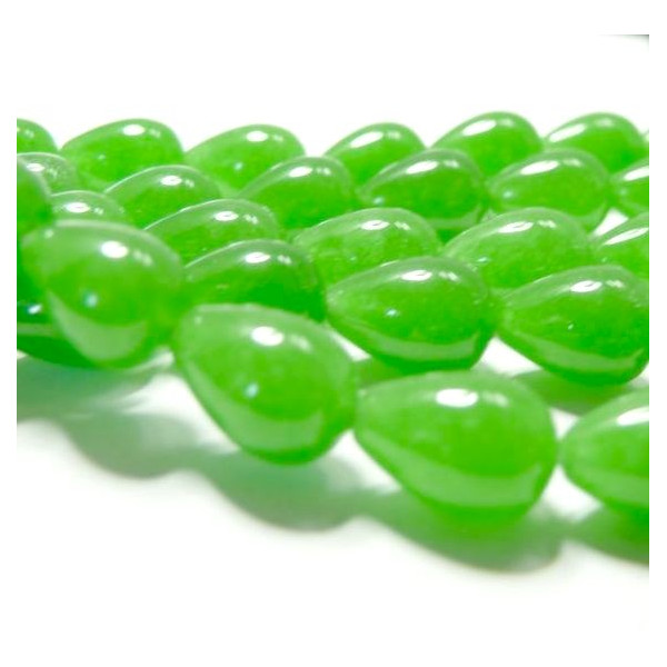 Perles intercalaire, jade teinté, forme géométrique, cônes 10 par 14mm, coloris vert clair