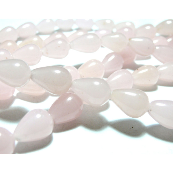 Lot de 4 Perles Intercalaire Jade Teinté Cône 10x14mm Rose Pâle