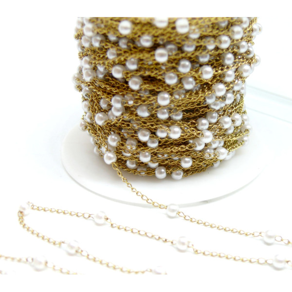 Chaine Fantaisie, Acier Inoxydable 316, finition Doré à l'or fin 18K, Placage IONIQUE