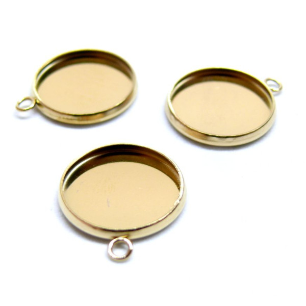 BU11171028091820 – Lot de 5 ou 10 Supports de Pendentif 14 mm – Acier Inoxydable 304 Doré
