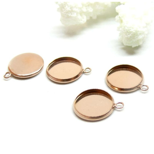 Supports de Pendentif , Acier Inoxydable, finition Or Rose