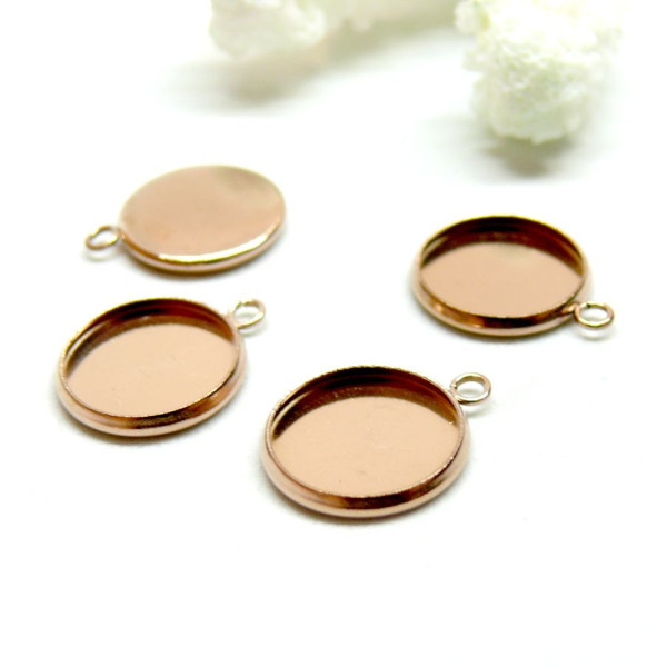 Supports de Pendentif , Acier Inoxydable, finition Or Rose