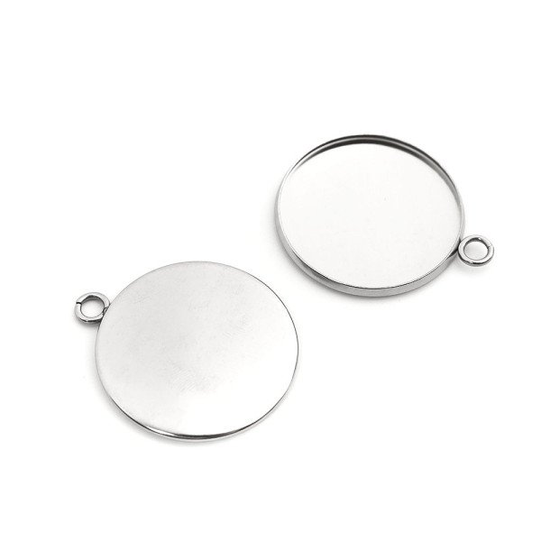 supports de pendentif 12mm, attache ronde, cuivre, finition Argent Vif
