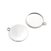 supports de pendentif 12mm, attache ronde, cuivre, finition Argent Vif
