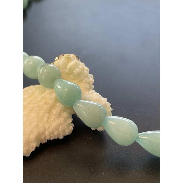 Lot de 10 Perles Intercalaire Jade Teinté Cône Géométrique 10x14mm Bleu Clair