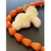 Perles intercalaire, jade teinté, forme géométrique, cônes 10 par 14mm, coloris orange