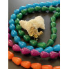 Lot de 4 à 10 Perles Intercalaire Jade Teinté Cône 10x14mm Violet Fushia