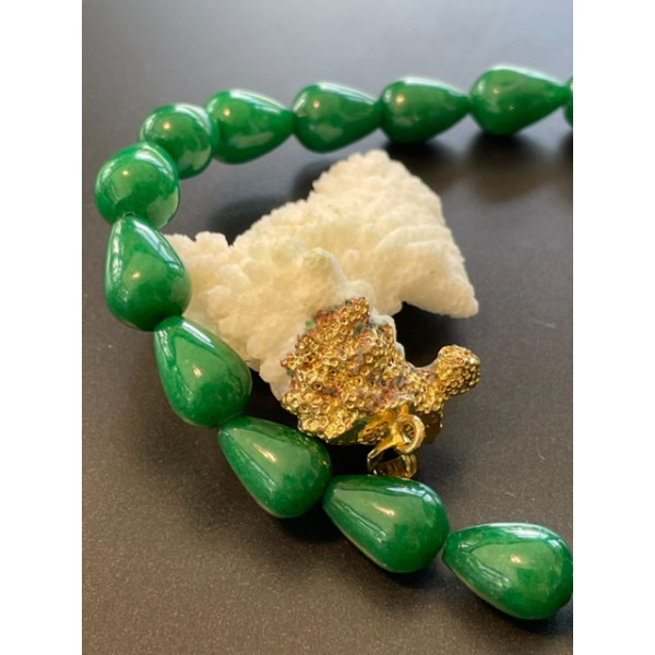 Lot de 4 à 10 Perles Intercalaire Jade Teinté Géométrique Cônes 10x14mm Vert Foncé