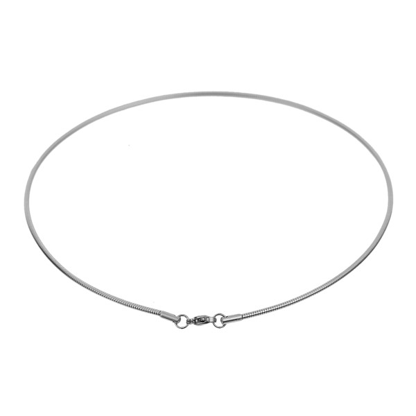 Collier Torque Cable  2mm, avec fermeture mousquetons, Acier Inoxydable 304 finition Argenté