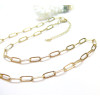 Colliers Chaine maille rectangle 10 par 4mm, Acier Inoxydable 304, finition Doré, Placage IONIQUE