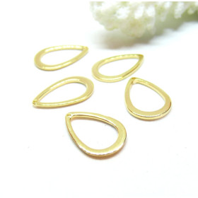 Pendentifs Goutte 17mm, Acier Inoxydable 304, finition Doré à l'or fin 24K