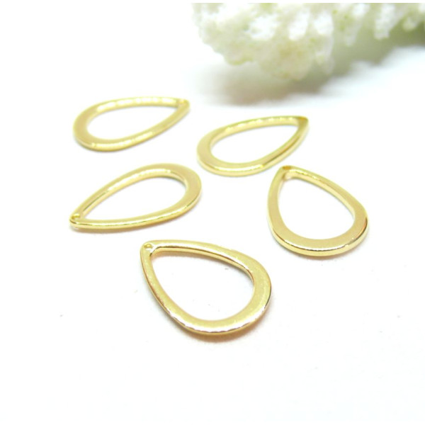 Pendentifs Goutte 17mm, Acier Inoxydable 304, finition Doré à l'or fin 24K