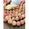 perles rondes 6mm jade mashan teintée Rose Vert