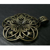 Grand pendentifs fleur 53mm, Laiton finition Bronze