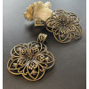 Grand pendentifs fleur 53mm, Laiton finition Bronze