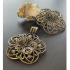 Grand pendentifs fleur 53mm, Laiton finition Bronze