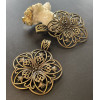 Grand pendentifs fleur 53mm, Laiton finition Bronze