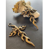 Pendentifs Croix de feu, laiton finition Bronze