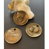 Pendentif Médaillon Crane, squelette 28mm,  laiton finition bronze
