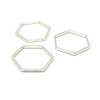 Pendentifs connecteur HEXAGONE, HEXAGONALE 23 par 20mm, métal  ARGENT PLATINE
