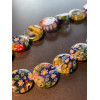 Perles Rondes Plates 16 x 4.5 mm – Verre Millefiori Multicolore