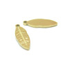 Pendentifs Feuille travaillée 16mm, Acier Inoxydable 316  Doré