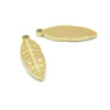 Pendentifs Feuille travaillée 16mm, Acier Inoxydable 316  Doré