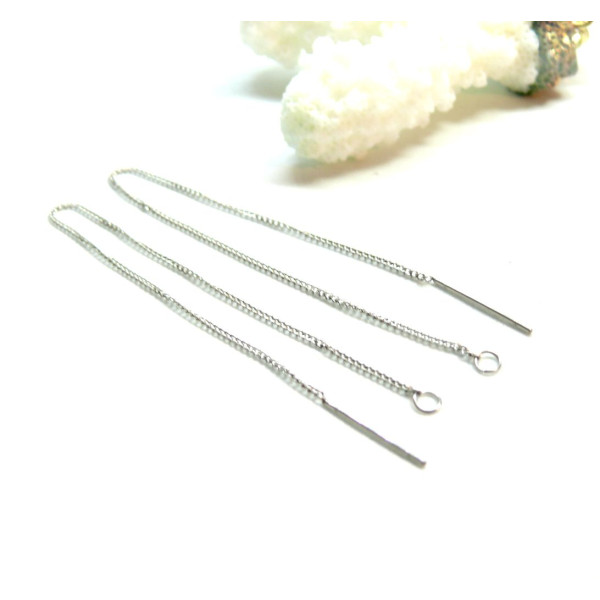 Chaines pour boucle d'oreille 13 cm en Acier Inoxydable 304 finition Argenté