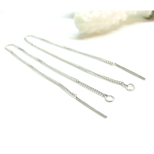 Chaines pour boucle d'oreille 13 cm en Acier Inoxydable 304 finition Argenté