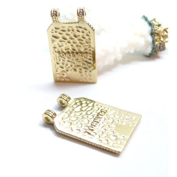 Pendentif Boho chic Coeur Ex Voto 21mm, Acier Inoxydable 304 Doré à l'or fin 14K PVD