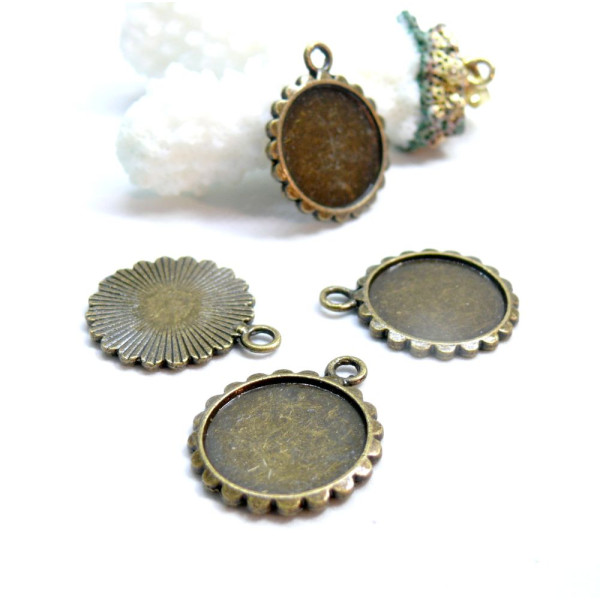 Supports de pendentif CUPCAKES 16mm, Laiton couleur BRONZE