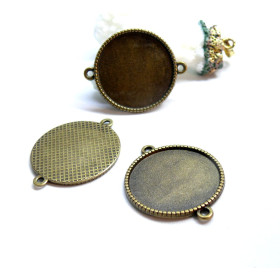 Pendentifs Connecteur Torsade 25mm – Laiton Bronze