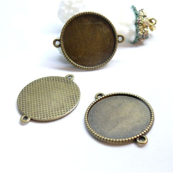 Pendentifs Connecteur Torsade 25mm – Laiton Bronze