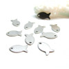 Pendentifs Poissons 14mm,  Acier Inoxydable, finition Argenté