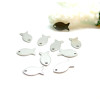 Pendentifs Poissons 14mm,  Acier Inoxydable, finition Argenté