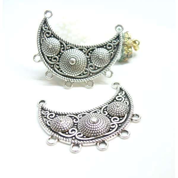 Pendentifs, Multiconnecteur, Chandeliers ETHNIQUE , Laiton finition Argent Antique