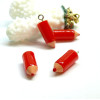 Pendentifs Crayons en résine 21mm, coloris Rouge