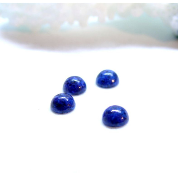 H11H30903 – Lot de 4 ou 8 Cabochons Ronds 4mm – Lapis Lazuli Coloris NO 51