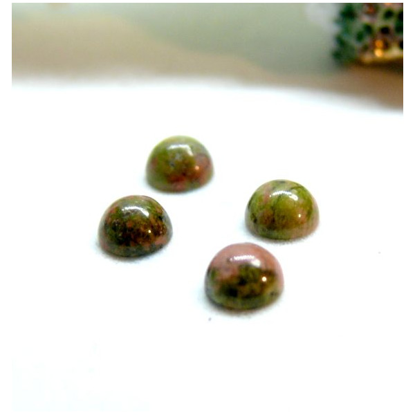Cabochons Rond 4mm, Unakite Coloris NO 41