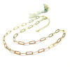 Collier Chaine maille rectangle 7 par 3.5mm, Acier Inoxydable 304, Doré  à l'or fin 18K