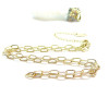 Collier Chaine maille rectangle 7 par 3.5mm, Acier Inoxydable 304, Doré  à l'or fin 18K