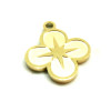 PS11928819 – Lot de 1 ou 2 Pendentifs Trèfle avec Étoile 17.5mm – Acier Inoxydable 304 Doré Placage Ionique