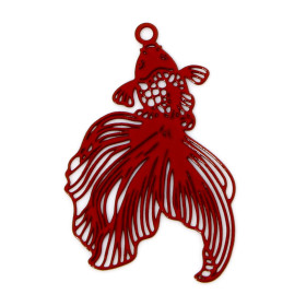 Estampes filigrane, Poissons de Combat 26 mm, Acier Inoxydable coloris Rouge