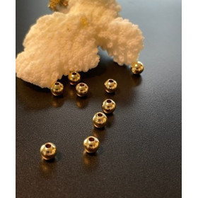 Perles intercalaires Rondes 4mm Trou 1.6mm, Acier Inoxydable 304 finition Doré