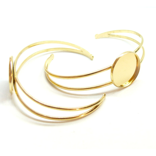 Support de bracelet 18 mm, pour cabochon 18mm, Acier Inoxydable 304, finition Doré, Placage IONIQUE